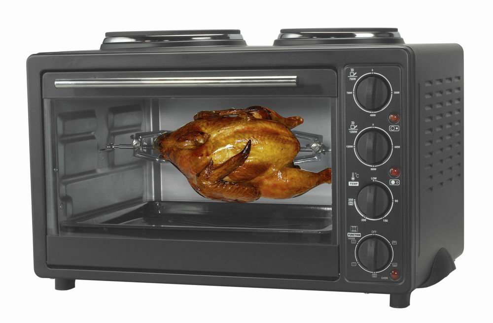 Toaster oven with 2 hotplate