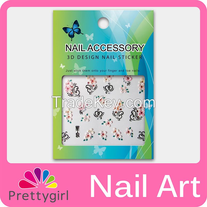 3D Nail Art Stickers Cute Colorful Flower Nail Printer Decoration