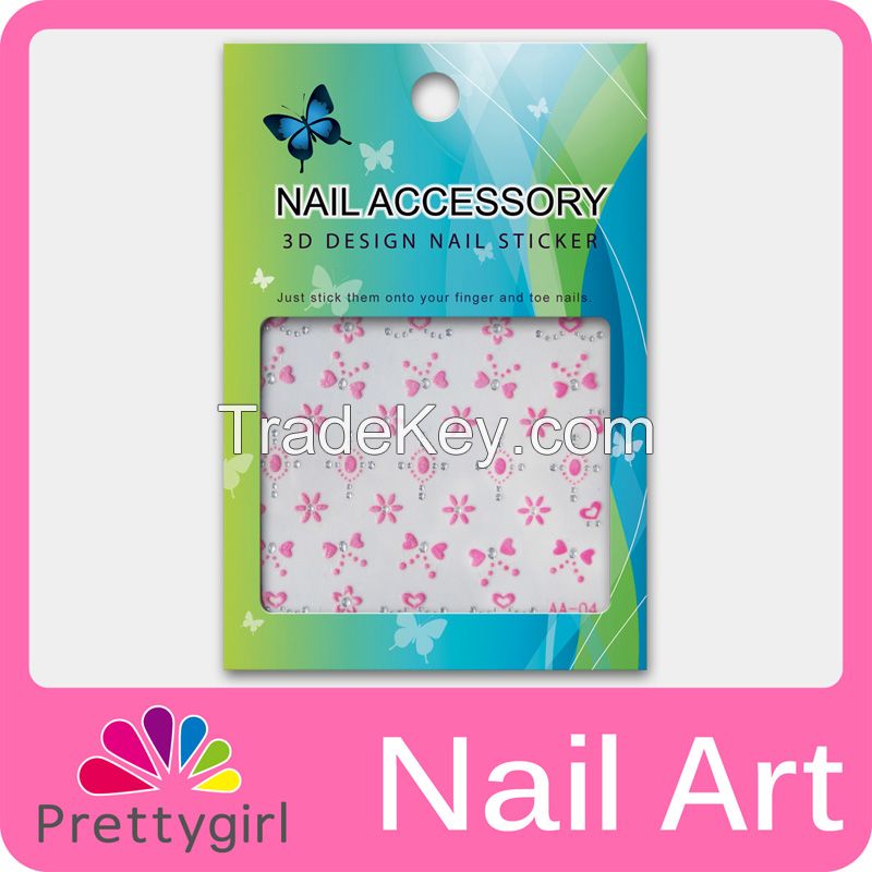 3D Nail Art Sticker Printer Pink Flower Start Heart Decoration