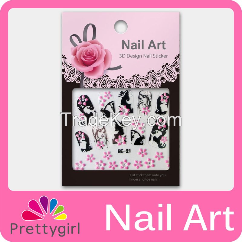 3D Nail Art Sticker Lovely Flower Butterfly Cat Nail Printer Decoration