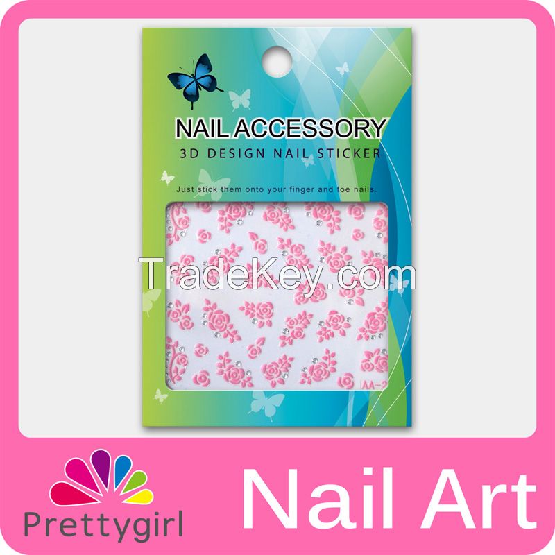 3D Nail Art Sticker Printer Pink Flower Start Heart Decoration