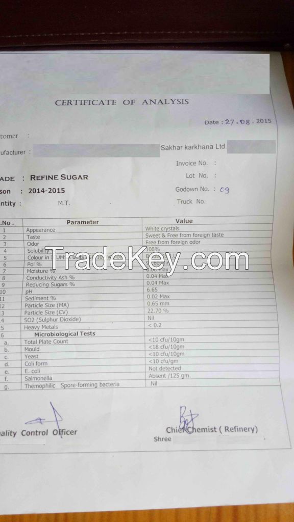 Sugar White Refined ICUMSA 45