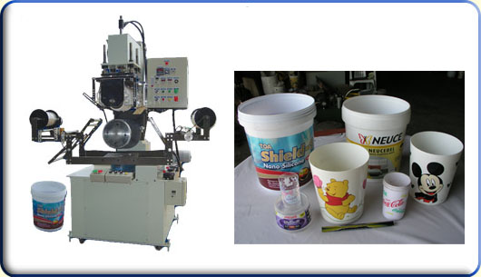 Heat transfer printing machine for plastic bucket