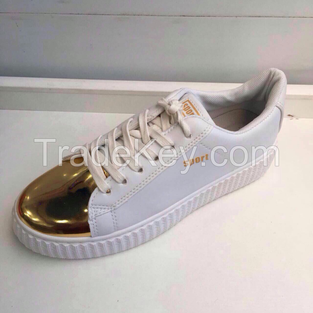 women pu injection casual shoe fashion puma high sole mirror pu