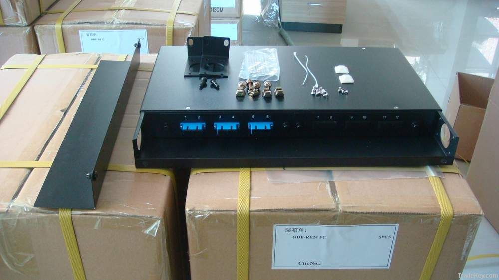 12 port 1U 19" rack mounted fiber optic patch panel