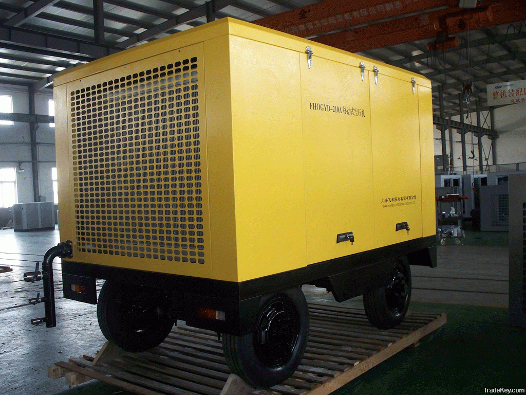 Portable diesel air compressor