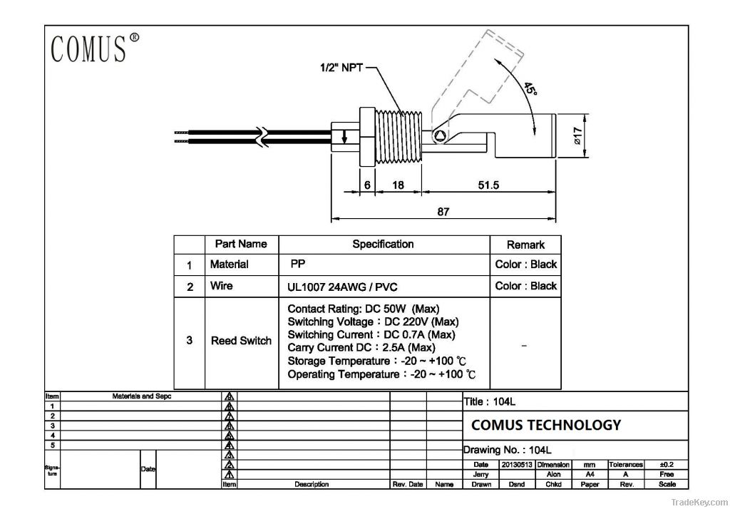 stainless steel float switch