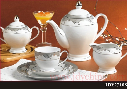 Porcelain Dinner Set w/gold &amp; silver design-JDY2710S