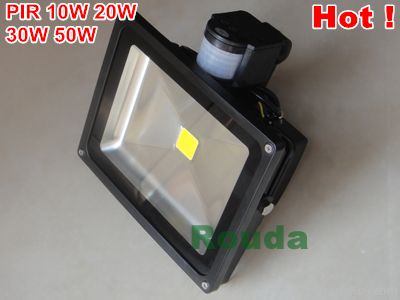 pir led flood light 10w 20w 30w 50w taiwan led chips 100-110lm/w