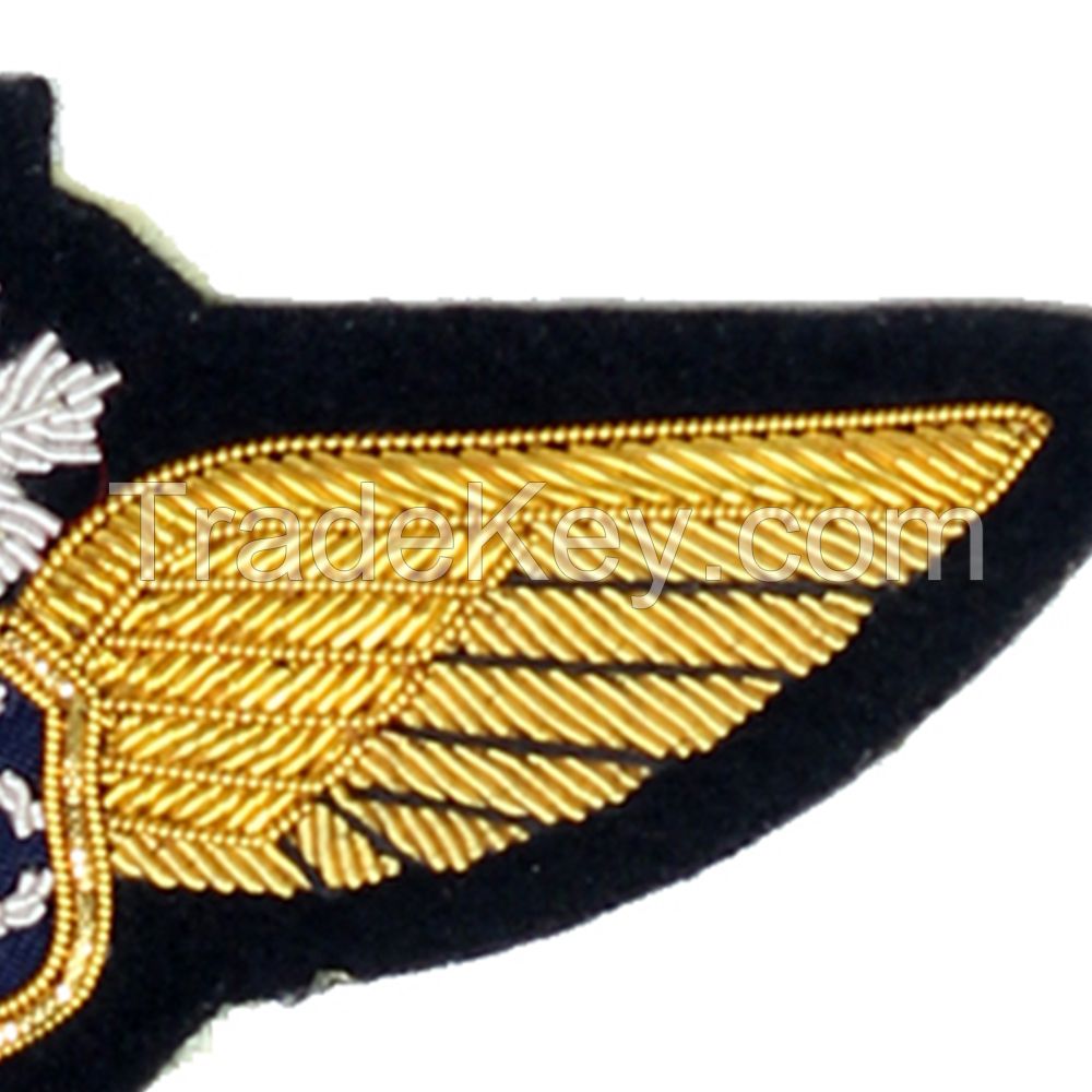 Bullion Embroidered Military Uniform Wing Badges