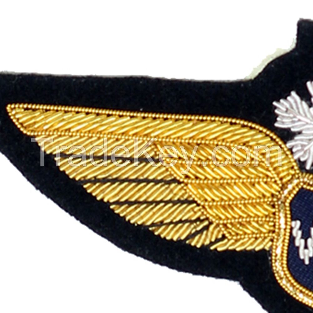 Bullion Embroidered Military Uniform Wing Badges