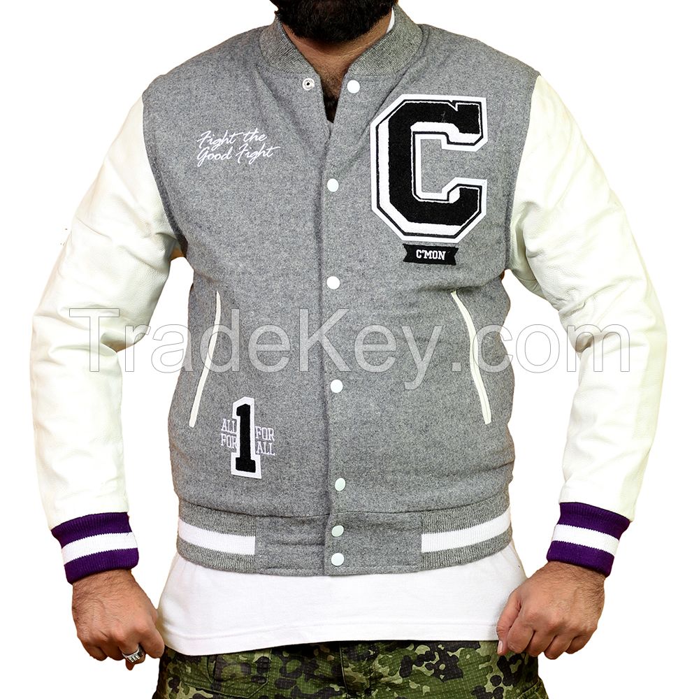 Wool + Leather Varsity College Letterman Jacket