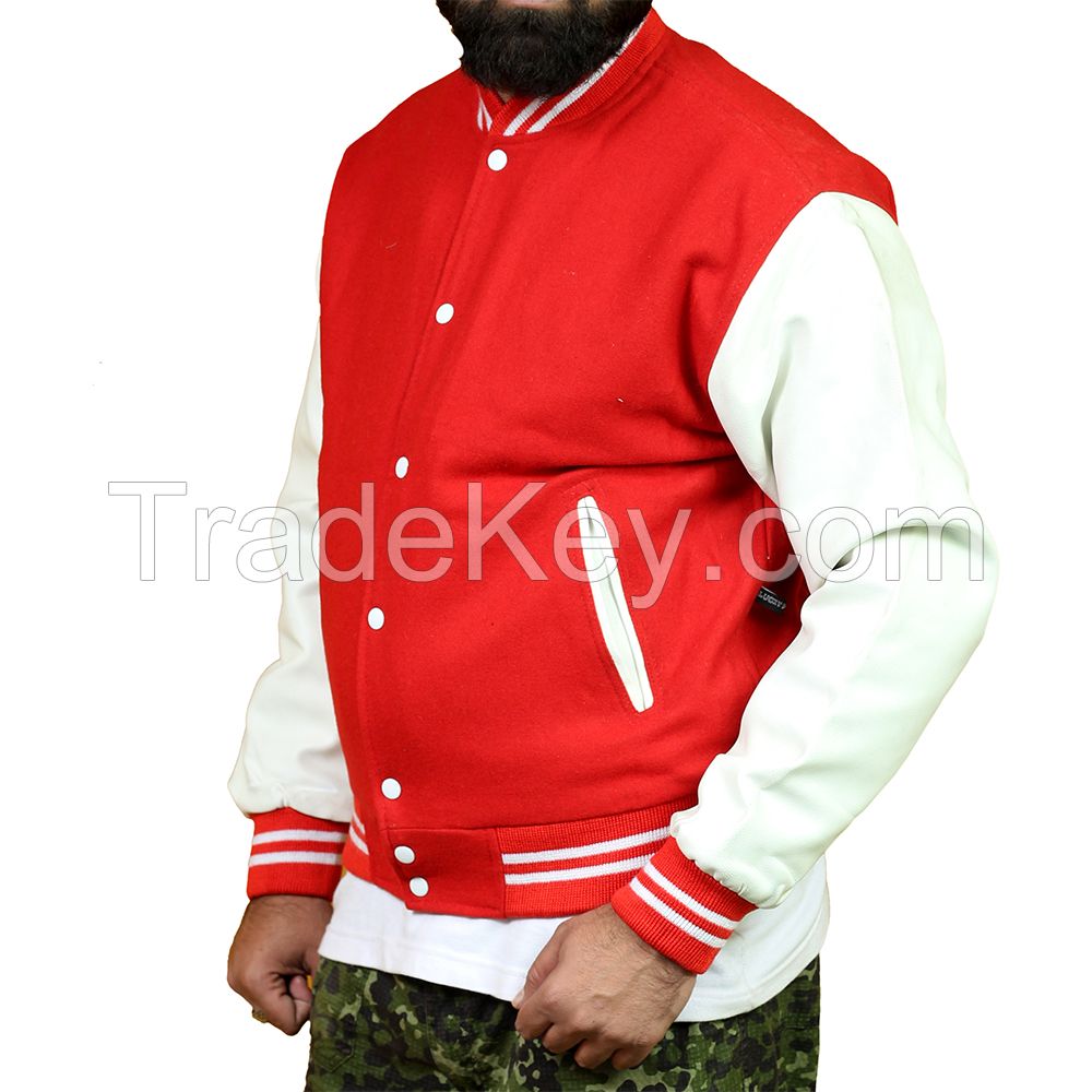 Wool + Leather Varsity College Letterman Jacket