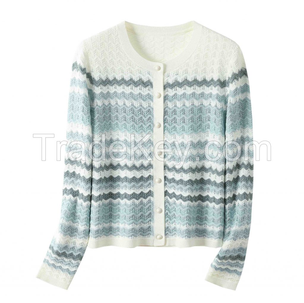 2026 Lady's Woollen Sweater blended lurex yarn       