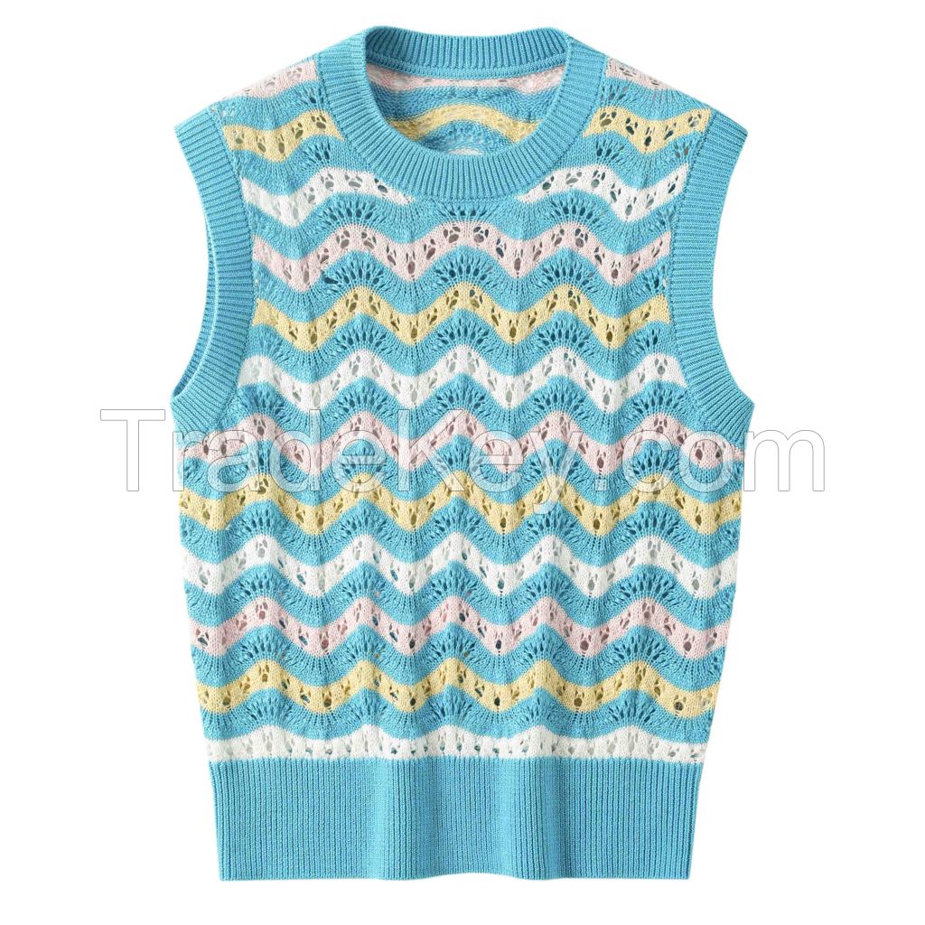 2026 Lady's Woollen Sweater Hollowed-out Vests&Waistcoats