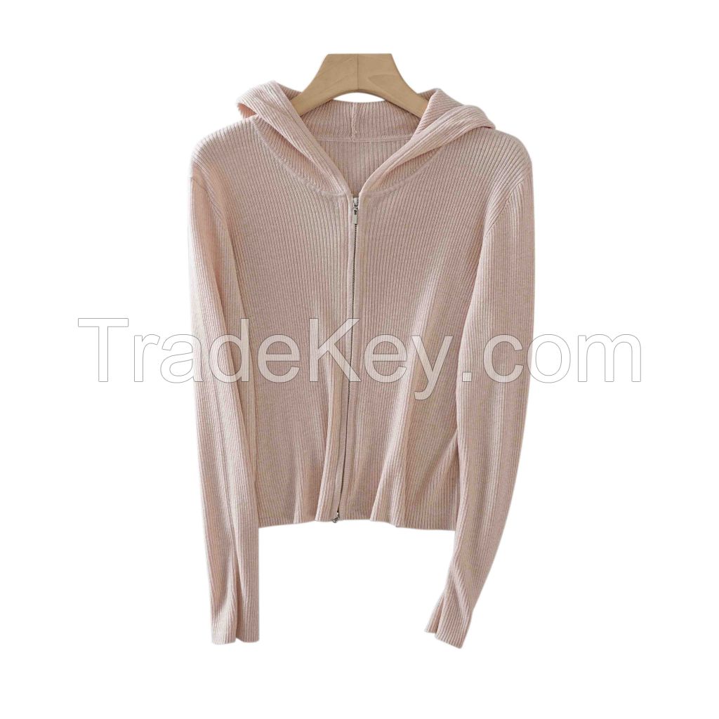 2026 Lady's Woollen Sweater Simple and elegant hooded clothing
