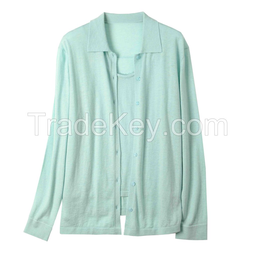 2026 Lady's Woollen Shirt Faux two-piece top