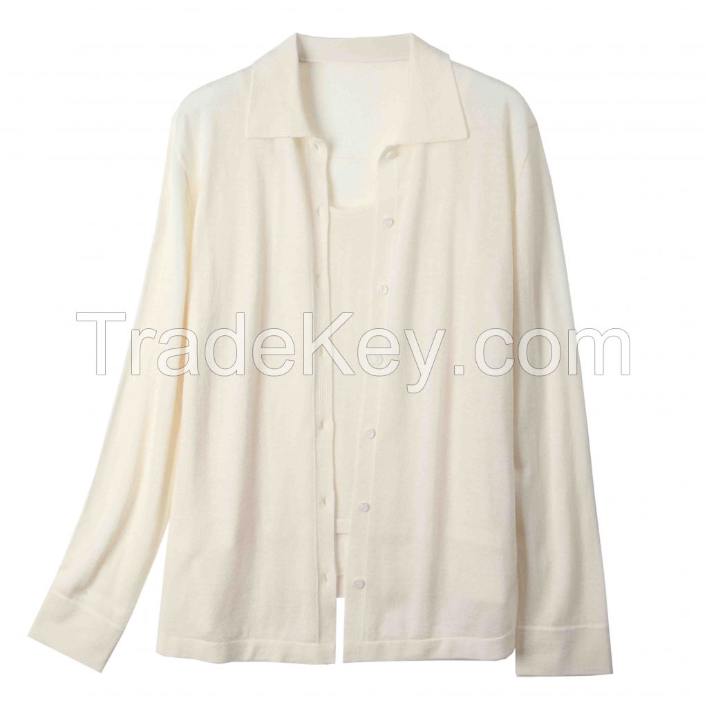 2026 Lady's Woollen Shirt Faux two-piece top