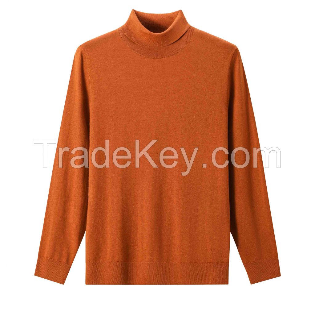 2026 Men's  Sweater High-neck Solid Color Versatile Top
