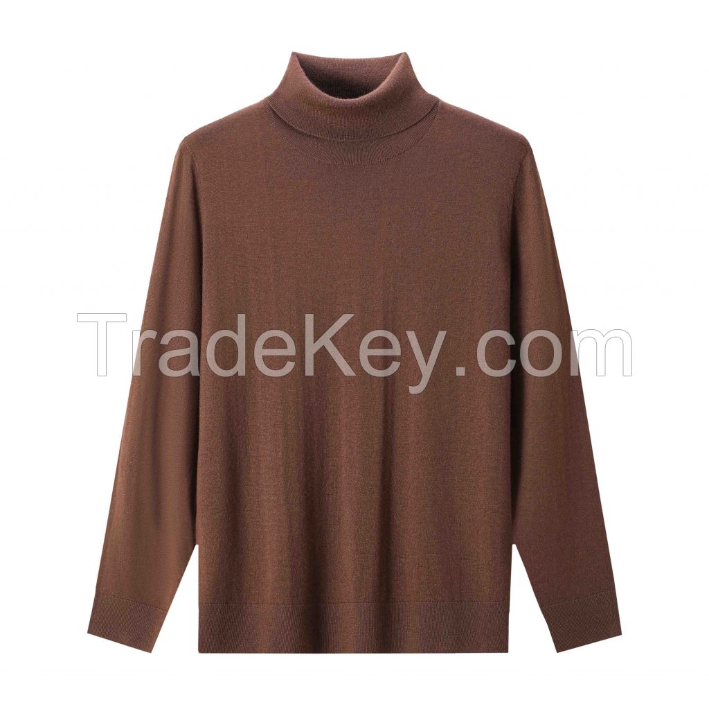 2026 Men's  Sweater High-neck Solid Color Versatile Top