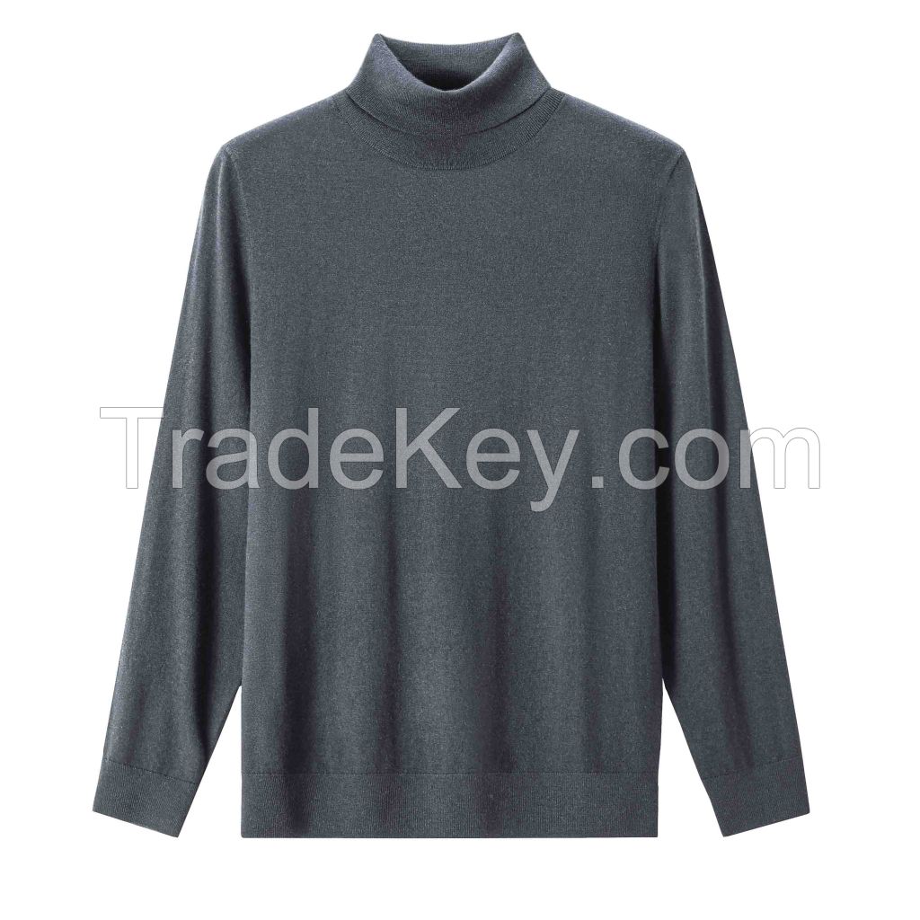 2026 Men's  Sweater High-neck Solid Color Versatile Top