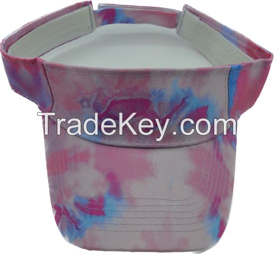 2025 High-quality Colorful tie-dye sun visor Unisex BSCI RWS