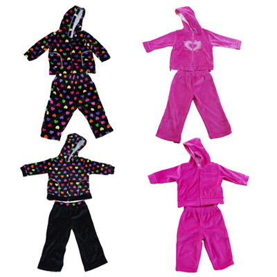 Stock baby girl&#039;s velour suit