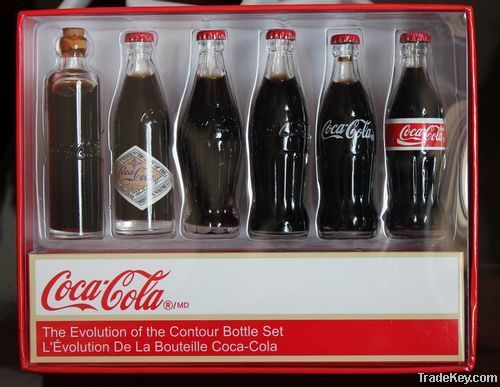 Cola miniature evolution glass bottle set