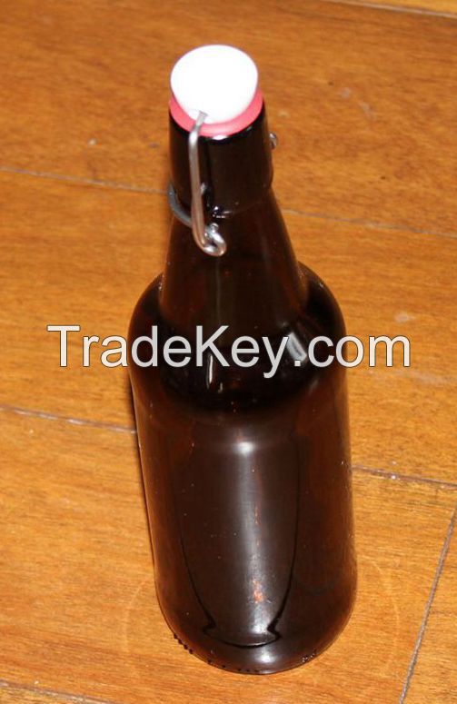 500ml amber beer bottle with flip top (IN STOCK)