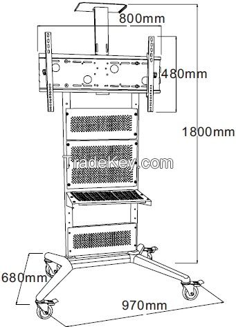 TV trolley cart for display up to 75 inchwatchapp+65 84984312