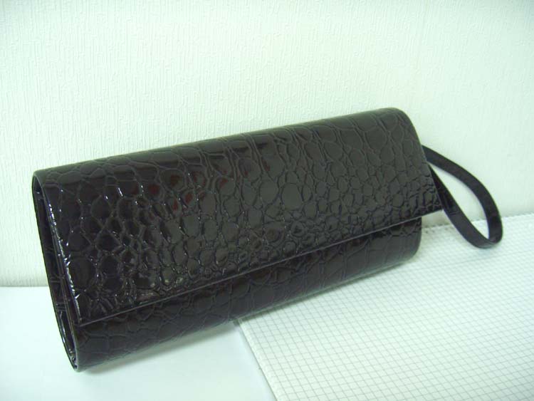 Black Crocodile Clutch