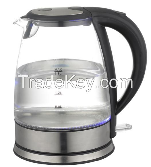 High Quality Glass Kettle, Automatic Shut off, capacity 1.8L