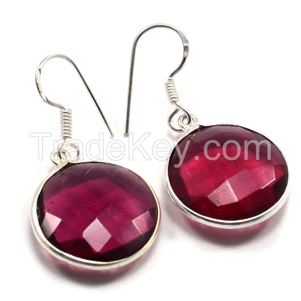 Pink Quartz 925 Sterling Silver Earring PG-103745