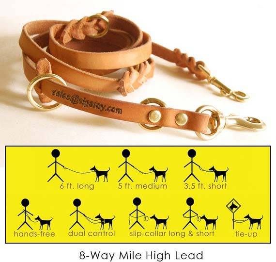 Multi-functional Leather Dogs Leashes