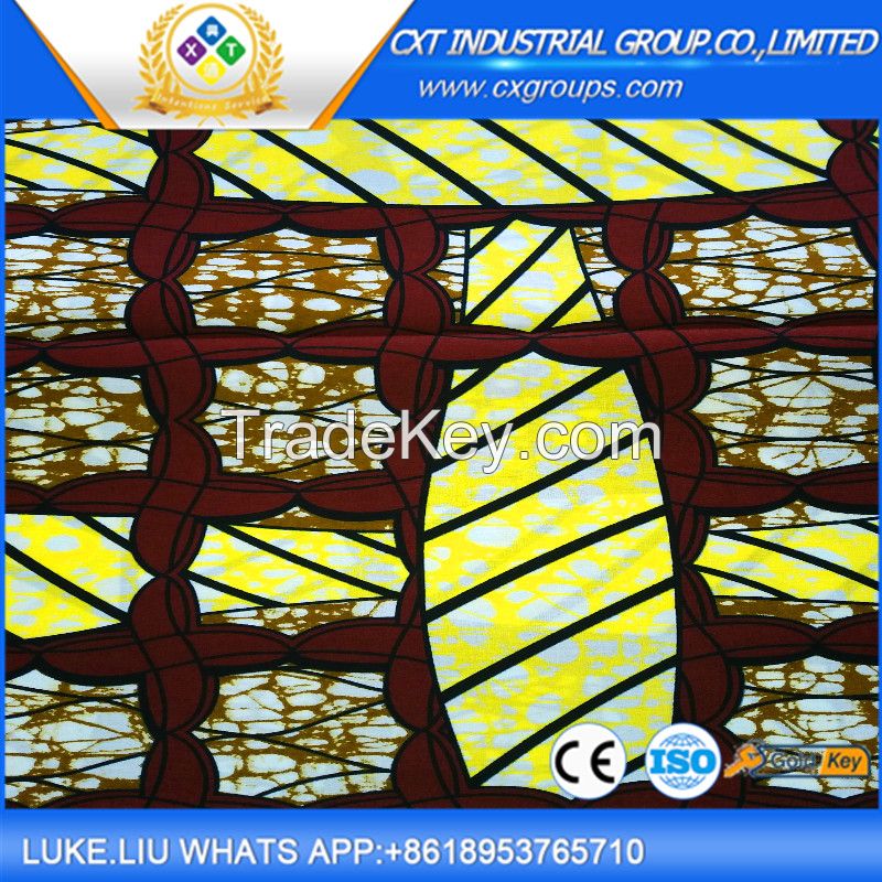 Hot Selling African 100 % Real Wax Cotton Fabric 24*24