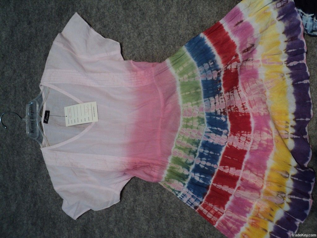 COTTON tie & dye dress for KIDS GIRLS