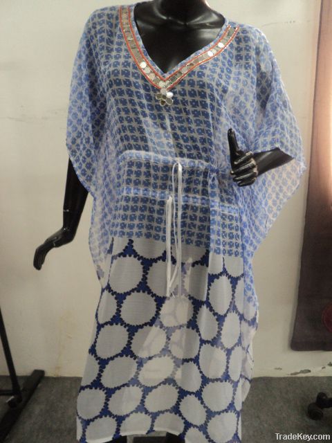 printed chiffon kaftans for womens