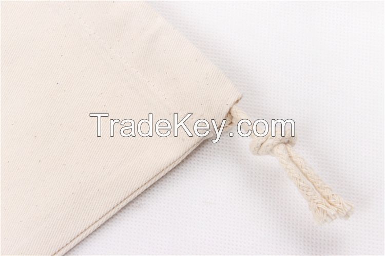 Canvas Storage Bag Natural Color Gift Bag Drawstring Bag Cotton Fabric Pouches