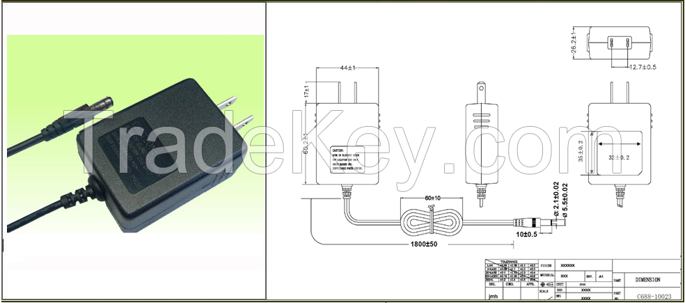 12V 1.5A Power Supply Adapter For CCTV DVR Camera