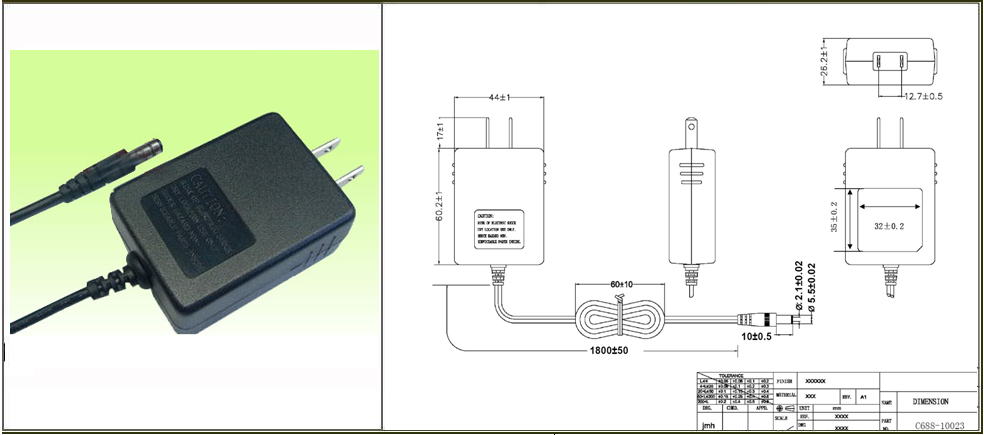 5V2A Wall Adaptor, UL Listed, PSE Approved Best Product