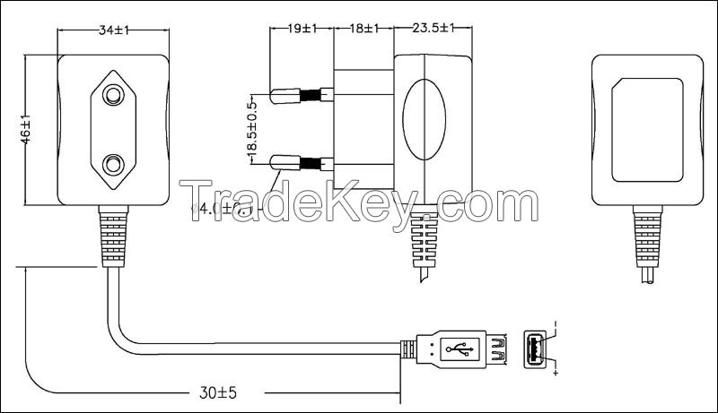 4.2V1A power adapter EU plug