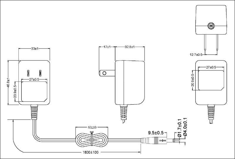 US wall power adapter,AC DC Adapter