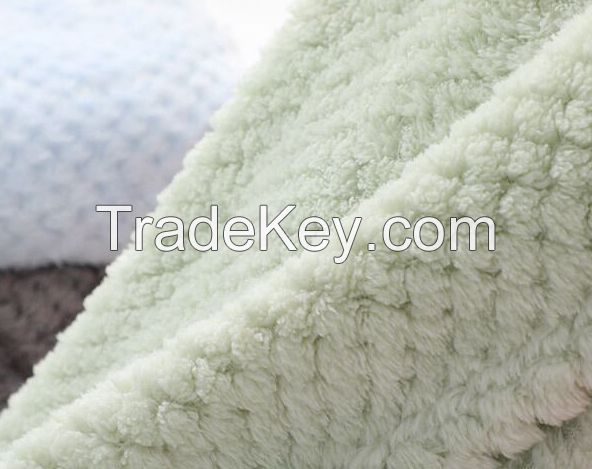 OEM Fluffy Baby Blanket with Embroidery Ultra Soft Flannel Fleece Blanket