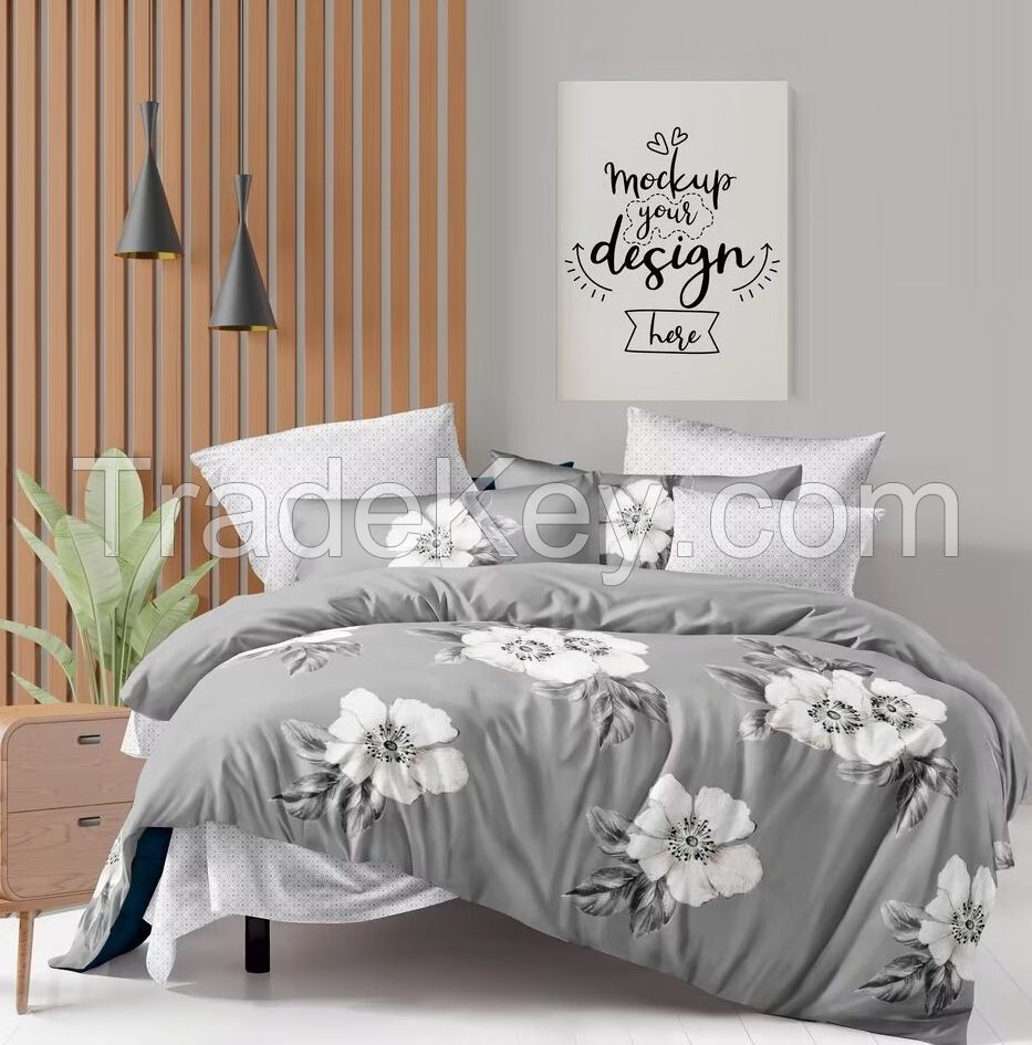 Wholesale Cheap Bed Linen Set 100% Polyester Microfiber Floral Printed Duvet Cover Set Customized Bedding Set
