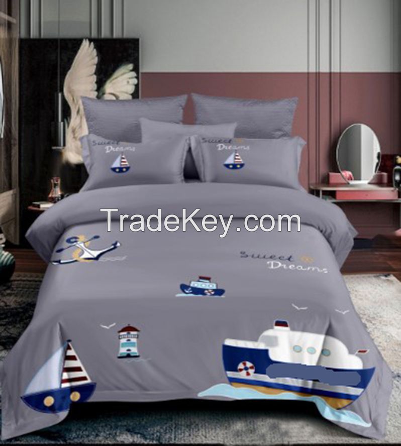 Cool Boys Bed Linen Set 3D Digital Printed Polyester/Cotton Comforter Cover Set Pirate Ship Vessel Football Bedding Collection