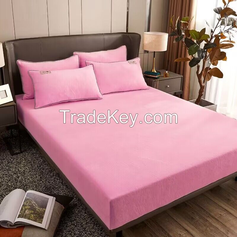 Super Soft Fleece Mattress Cover Plush Velvet Fitted Sheet For Winter