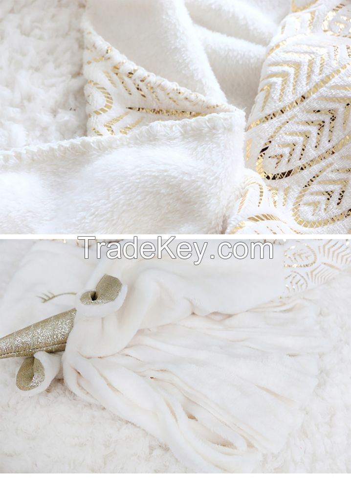 Export fashion shawl blanket Flannel unicorn shape lazy blanket for children