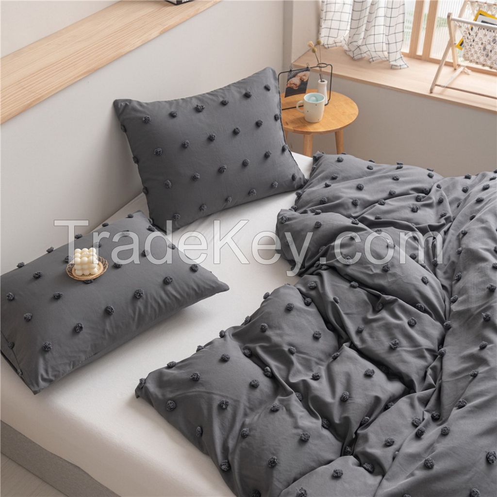 Chinese factory 100% polyester microfiber dot jacquard bedding set bed set for home