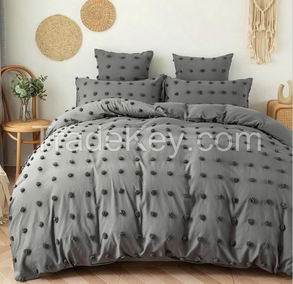 Chinese factory 100% polyester microfiber dot jacquard bedding set bed set for home