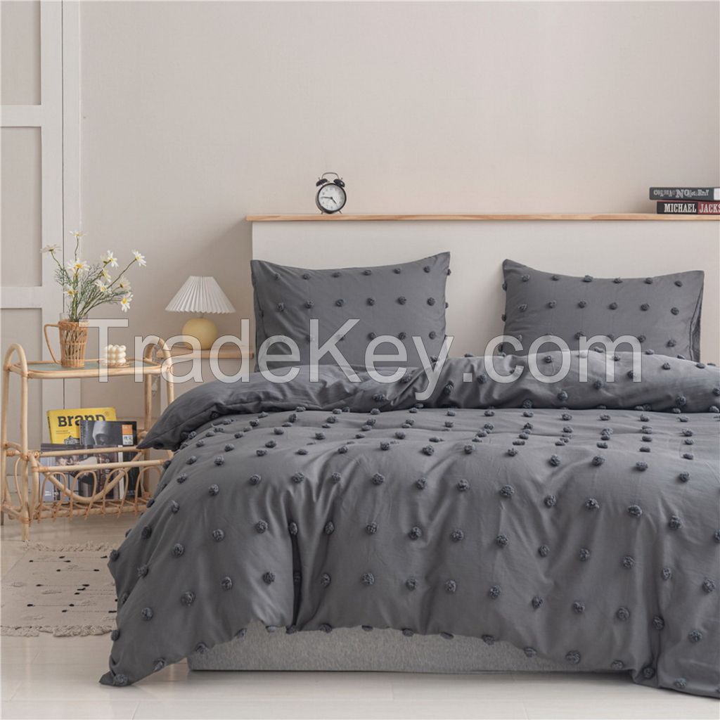 Chinese factory 100% polyester microfiber dot jacquard bedding set bed set for home